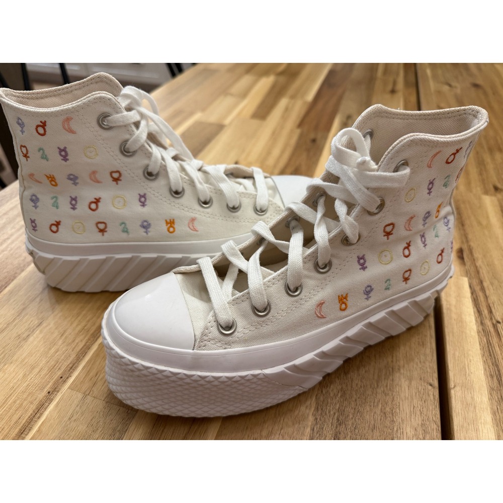 Converse Run Star Hike Platform‎ High Top Sneakers Cream Zodiac Women's
